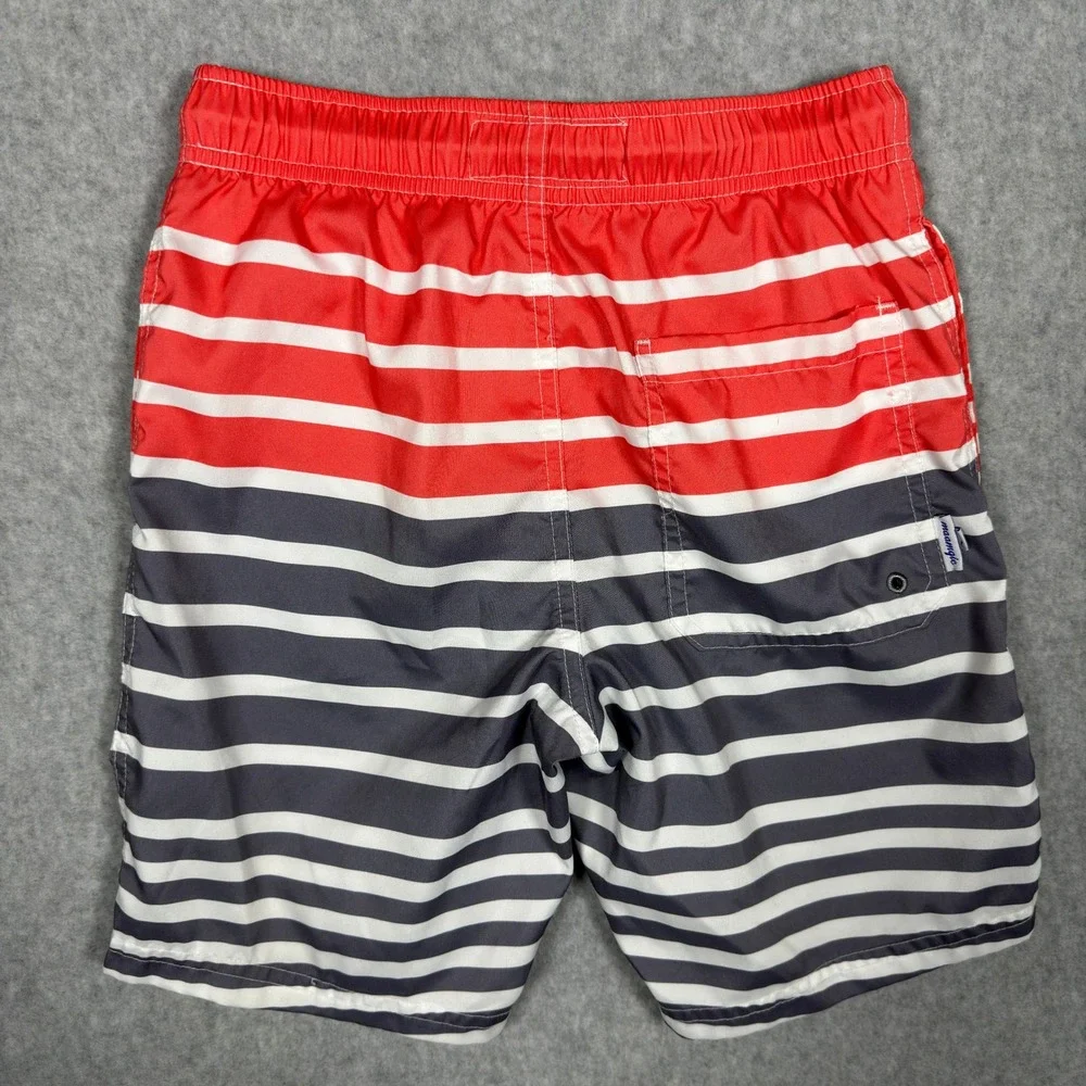 Maamgic Boys Swim Trunks Bundle 3 Pack Orange Banana Striped Board Shorts Kids